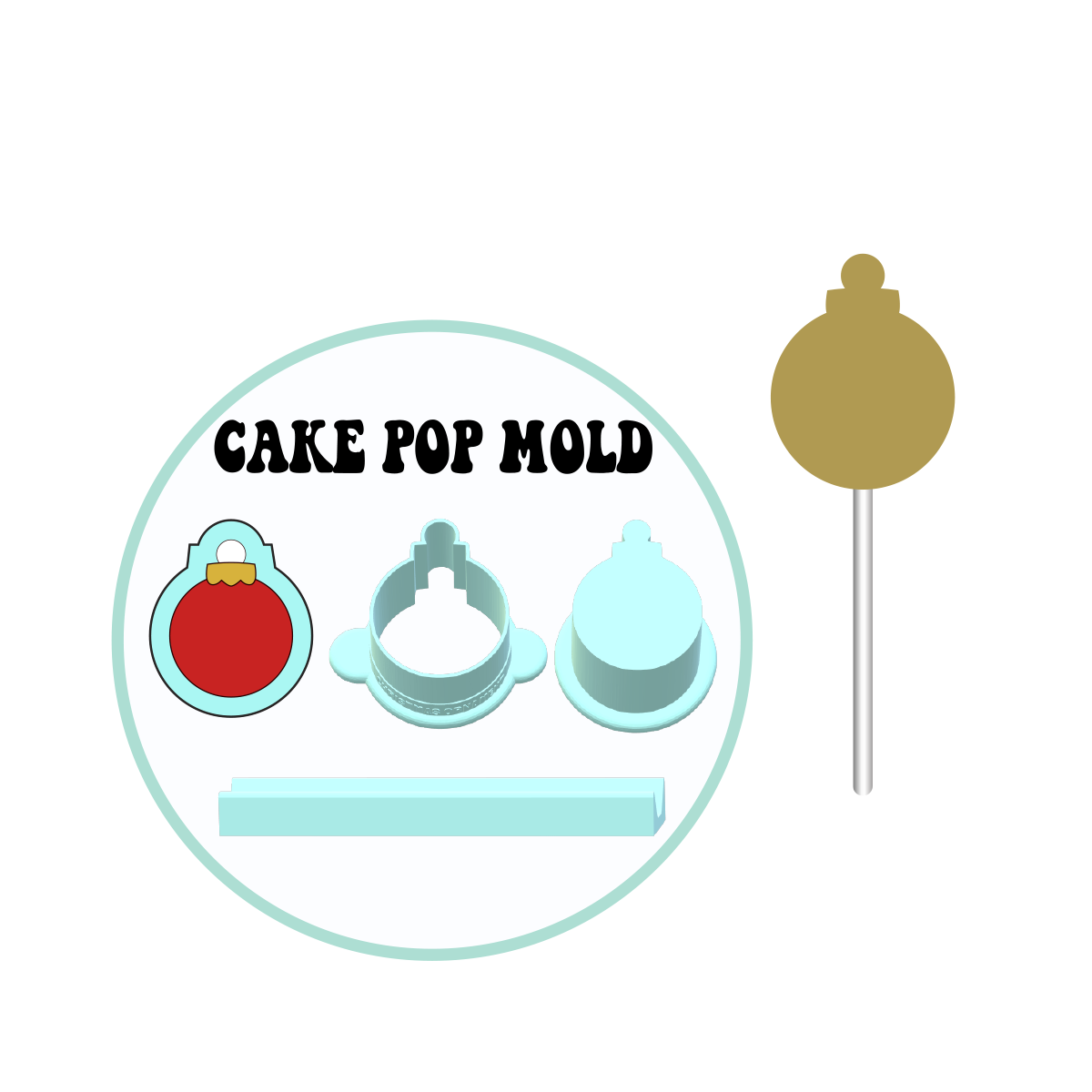 Christmas Ornament Cake Pop Mold | Deluxe Cutter, Popper, and Tray Option
