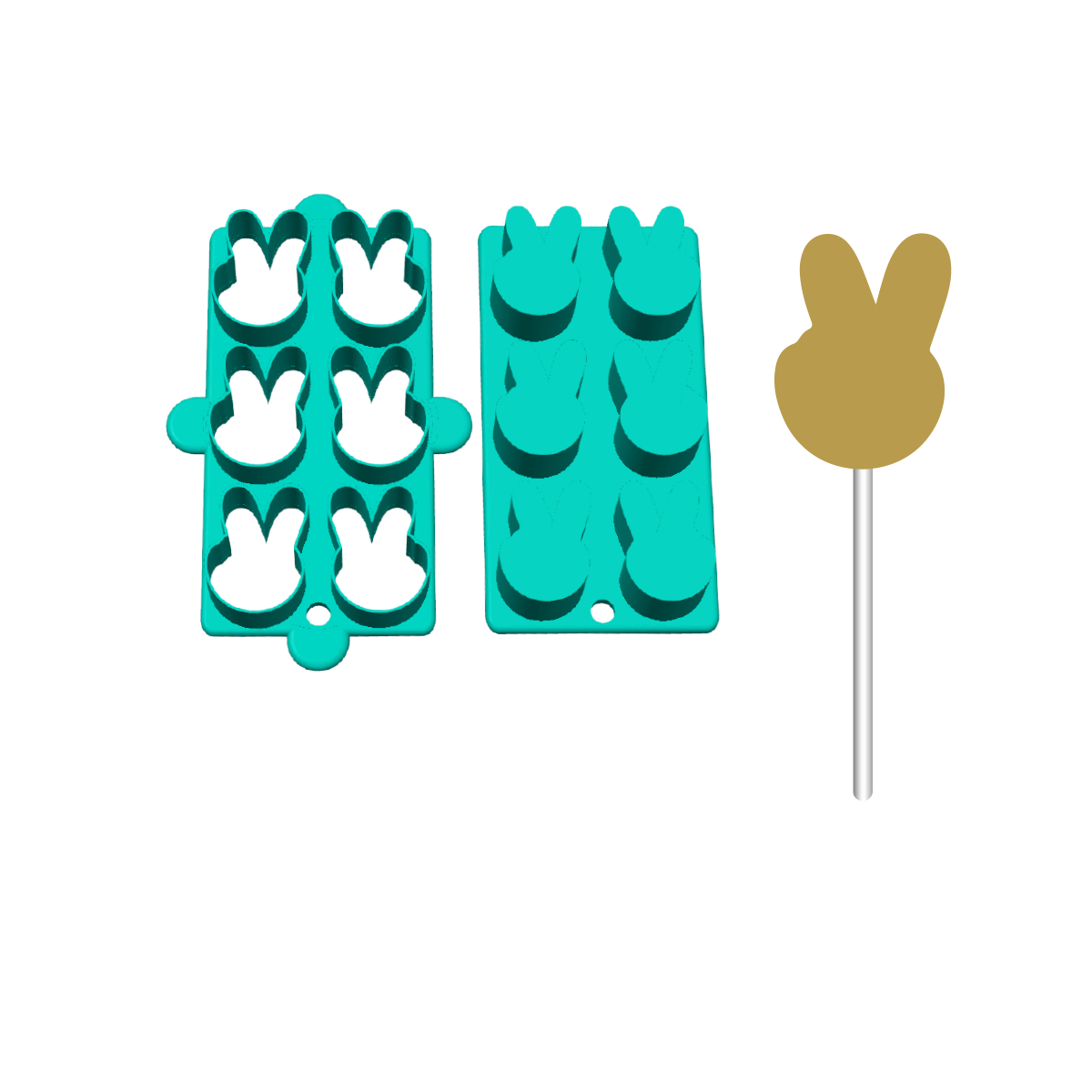 Peace Hand Cake Pop Mold | Deluxe 6 in 1 Multi-Popper, and Tray Option
