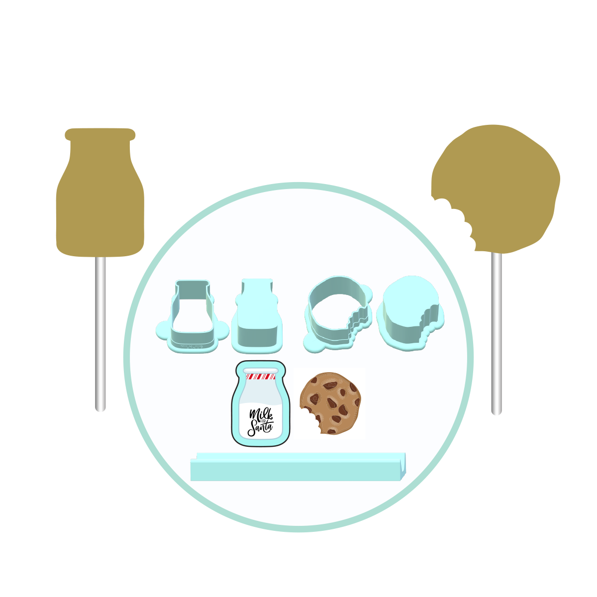 Milk & Cookies Cake Pop Mold | Deluxe Cutter, Popper, and Tray Option