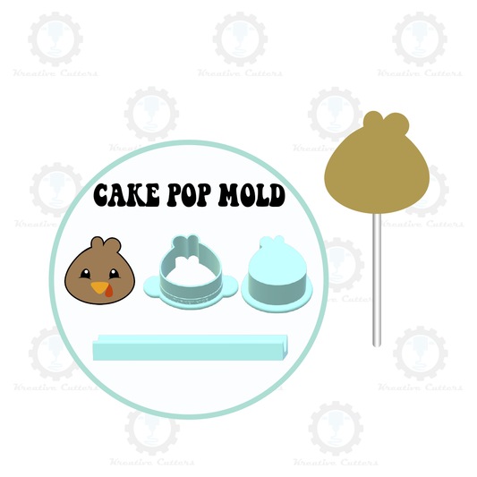 Turkey Face Cake Pop Mold | Deluxe Cutter, Popper, and Tray Option