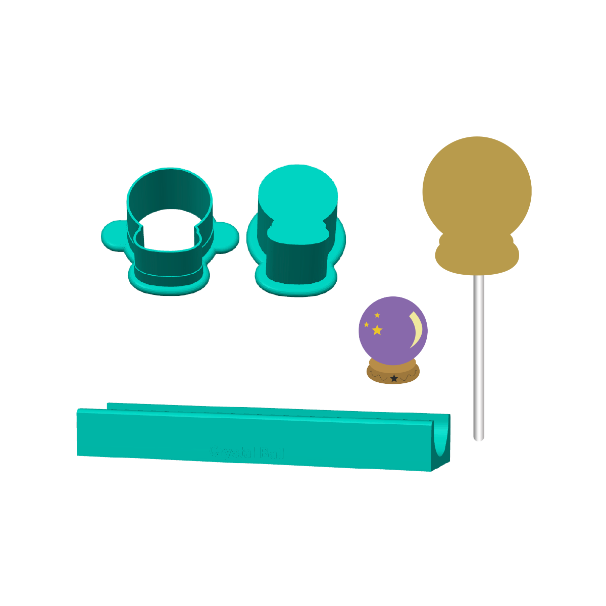 Crystal Ball Cake Pop Mold | Deluxe Cutter, Popper, and Tray Option