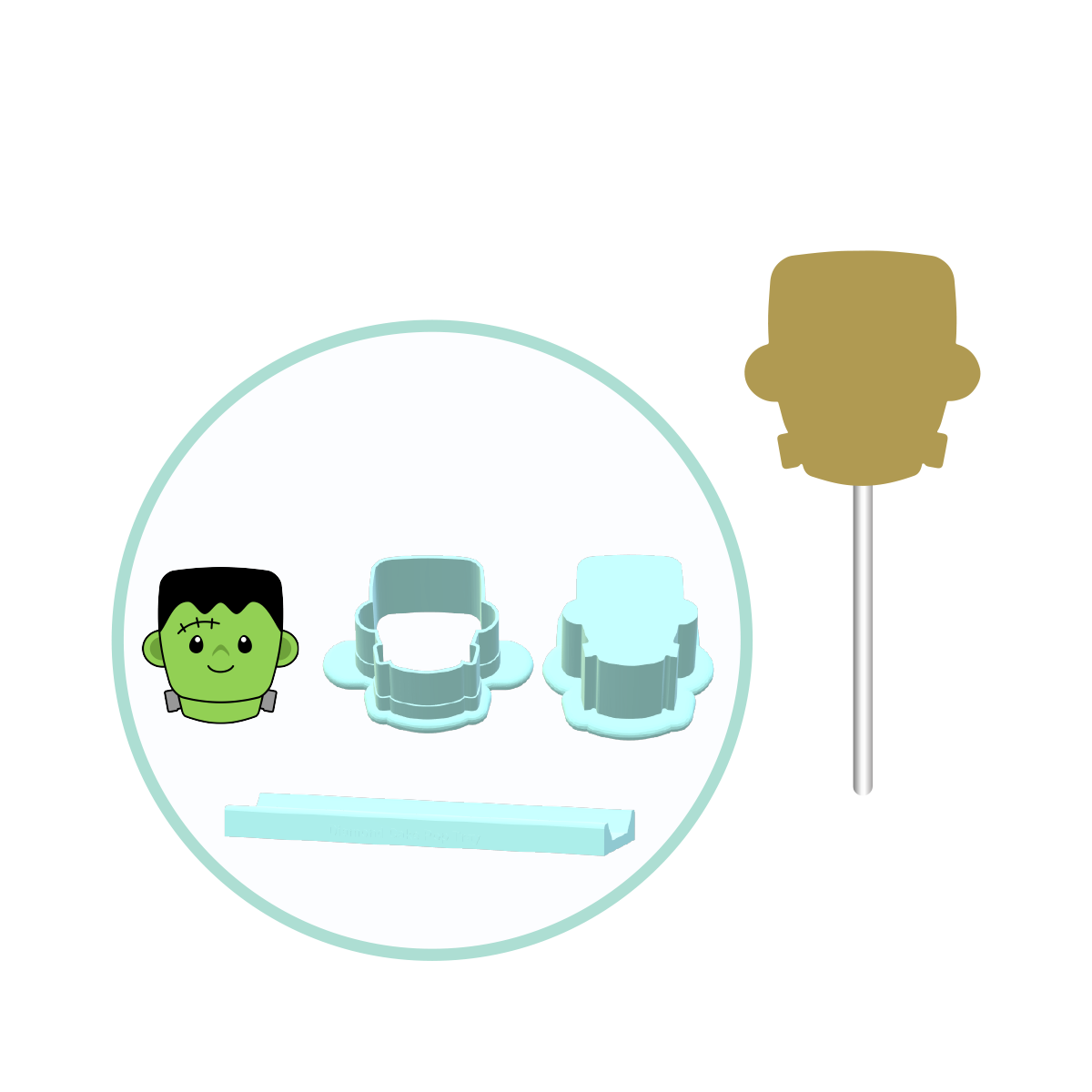 Frankenstein Cake Pop Mold | Deluxe Cutter, Popper, and Tray Option