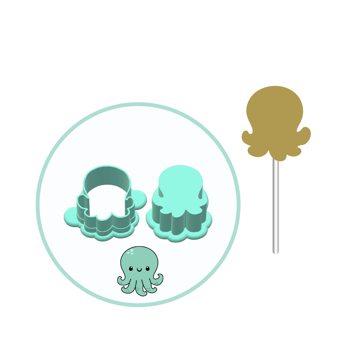 Octopus Cake Pop Mold | Deluxe Cutter, Popper
