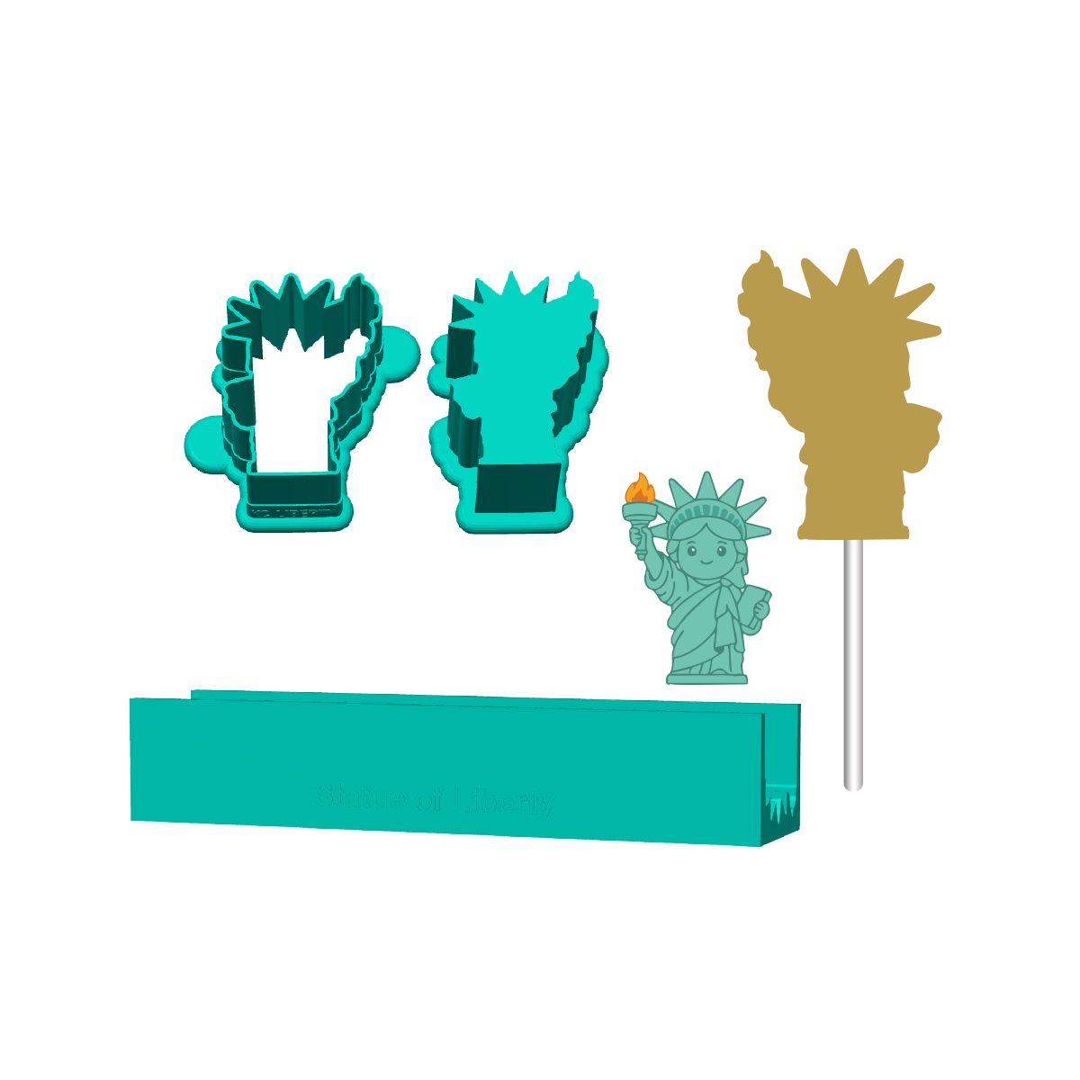 Statue of Liberty Cake Pop Mold |Deluxe Cutter, Popper, and Tray Option