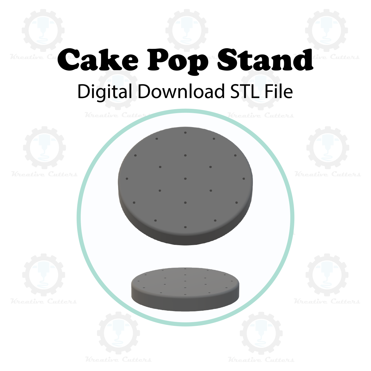 Round Cake Pop Display Stand with 19 Holes | Digital Download STL File