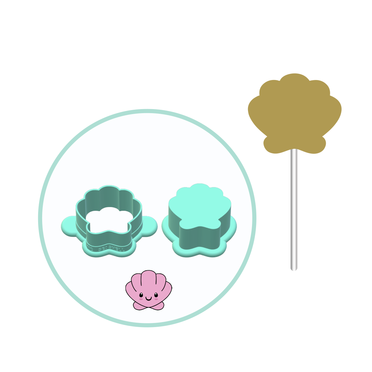 Seashell Cake Pop Mold | Deluxe Cutter, Popper