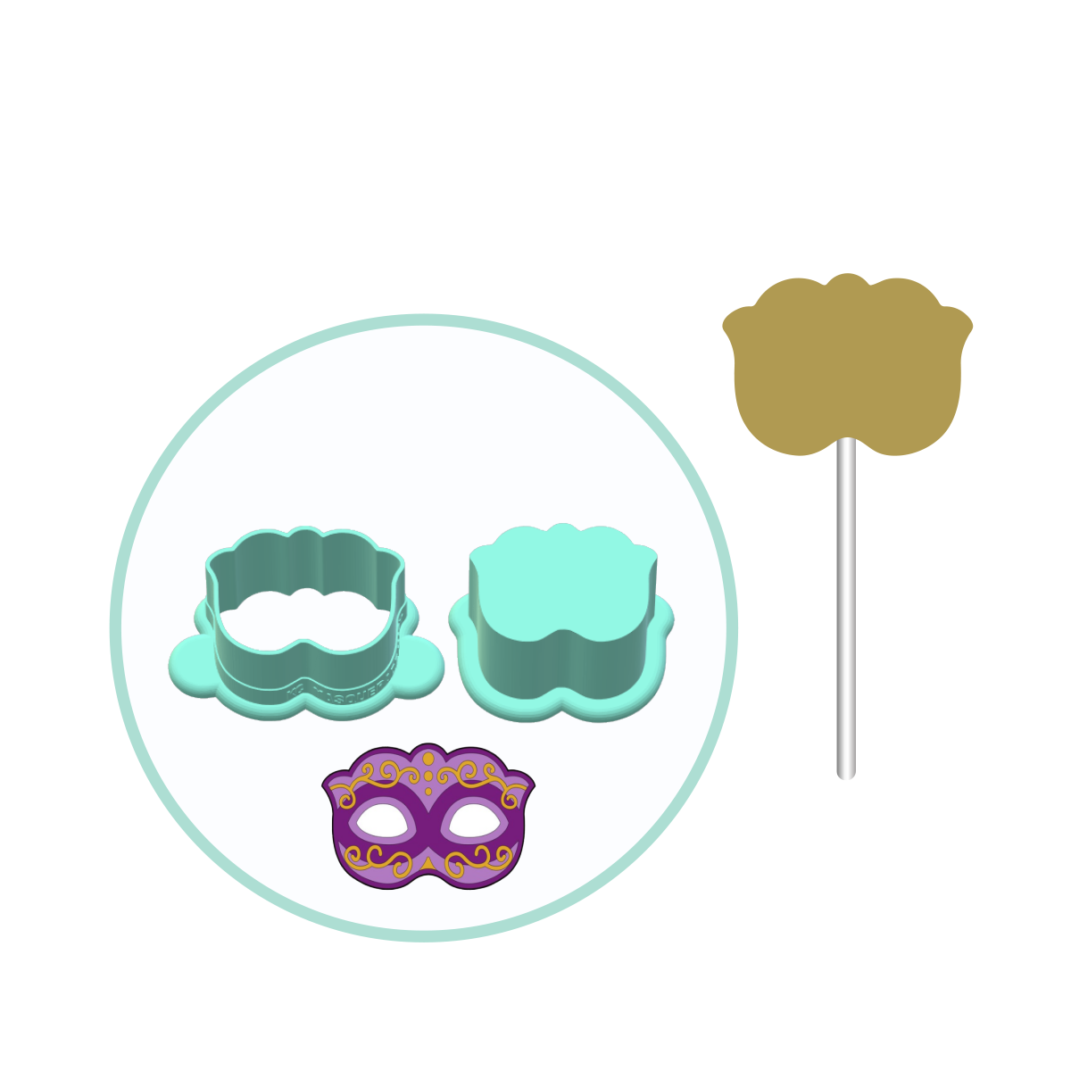 Masquerade Mask Cake Pop Mold | Deluxe Cutter, Popper