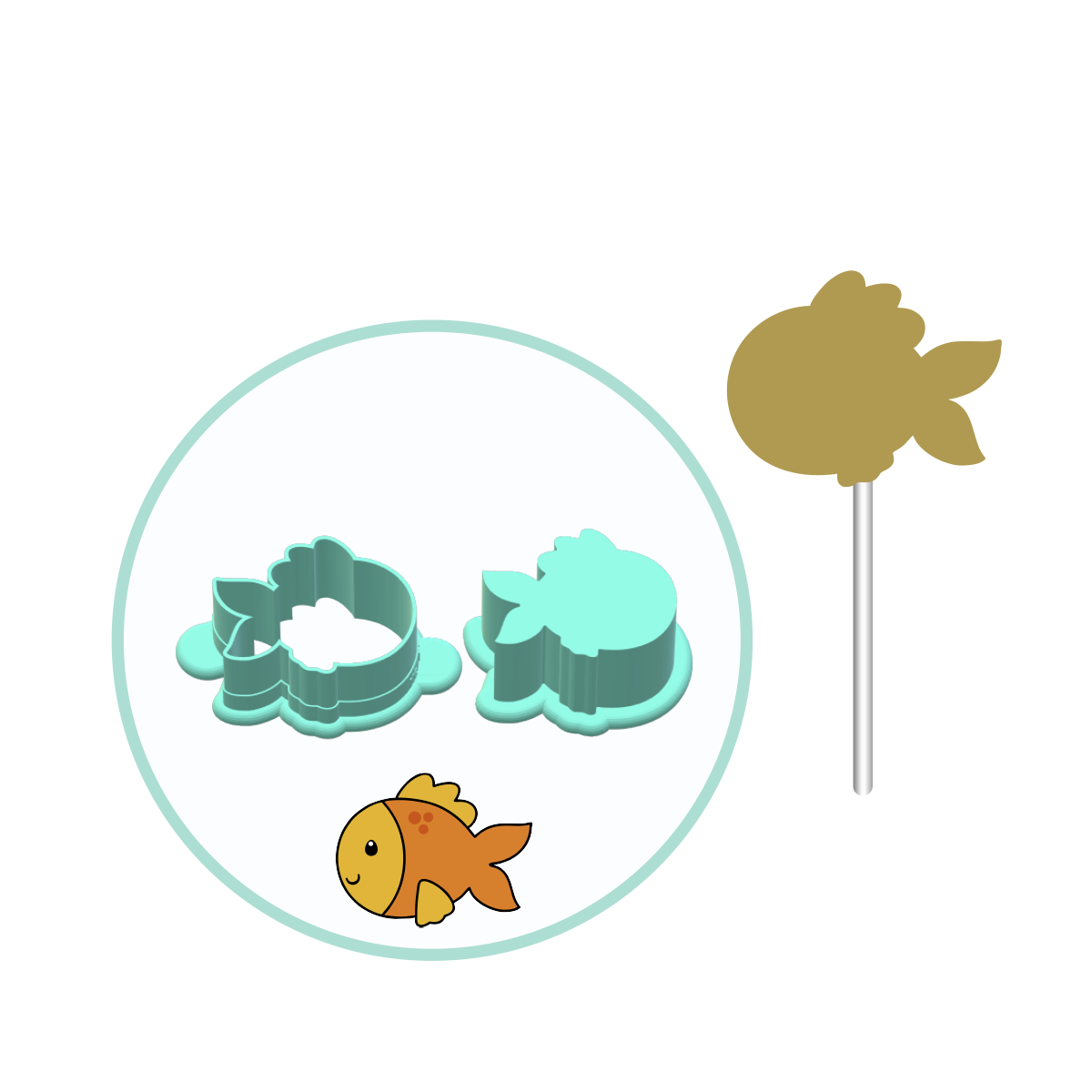 Fish Cake Pop Mold | Deluxe Cutter, Popper