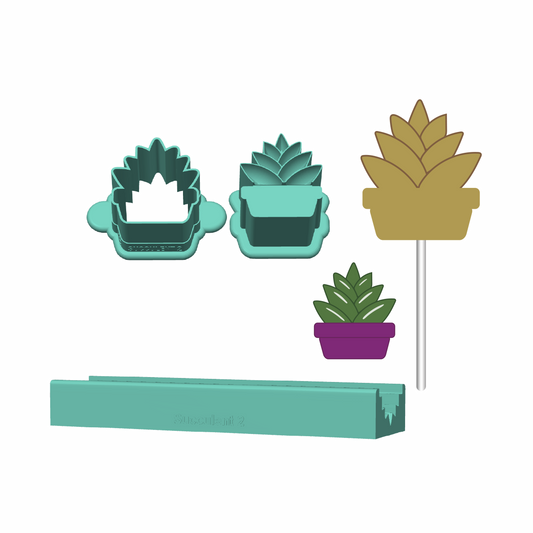 Succulent 2 Cake Pop Mold |Deluxe Cutter, Popper, and Tray Option