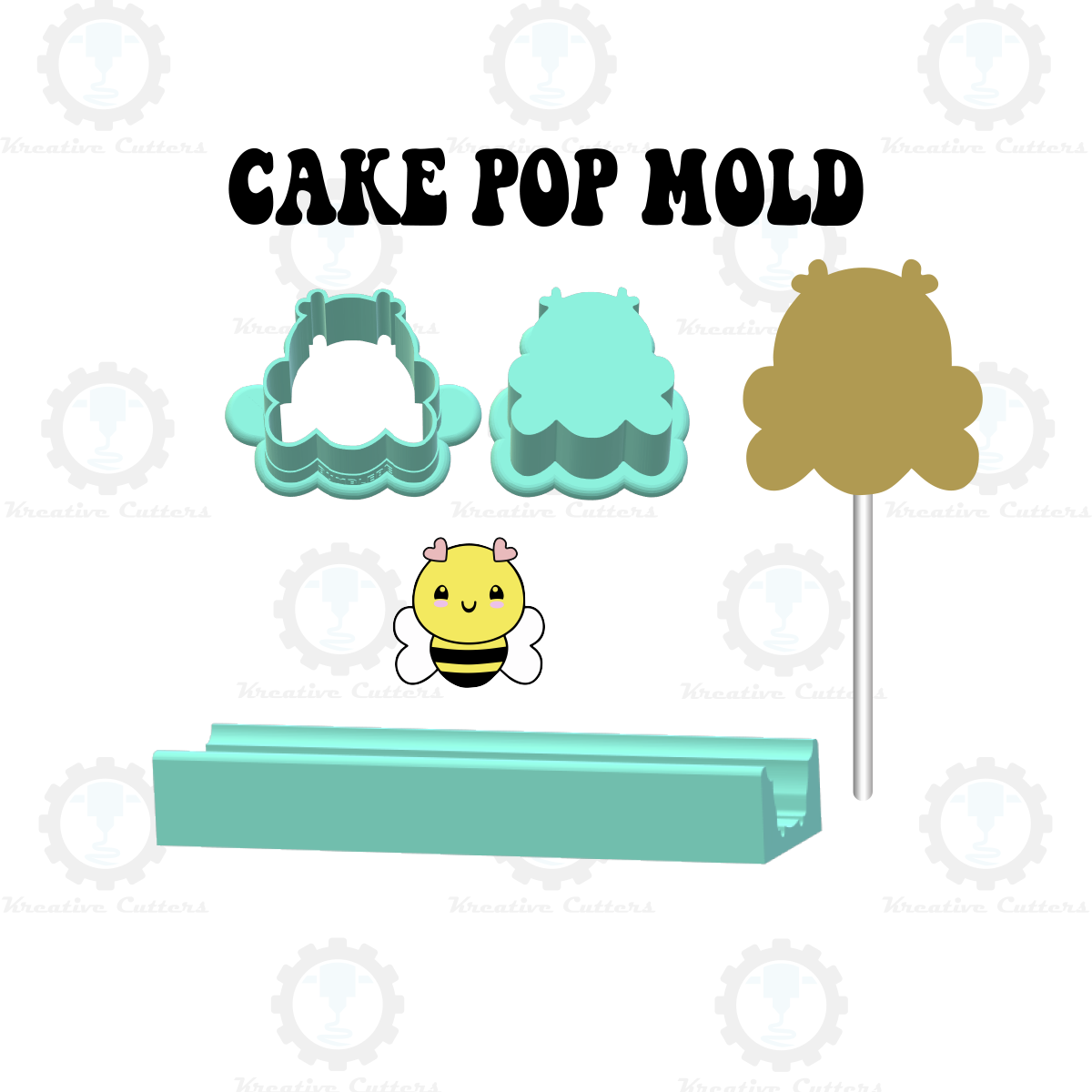 Valentines Bumblebee Cake Pop Mold | Deluxe Cutter, Popper, and Tray Option