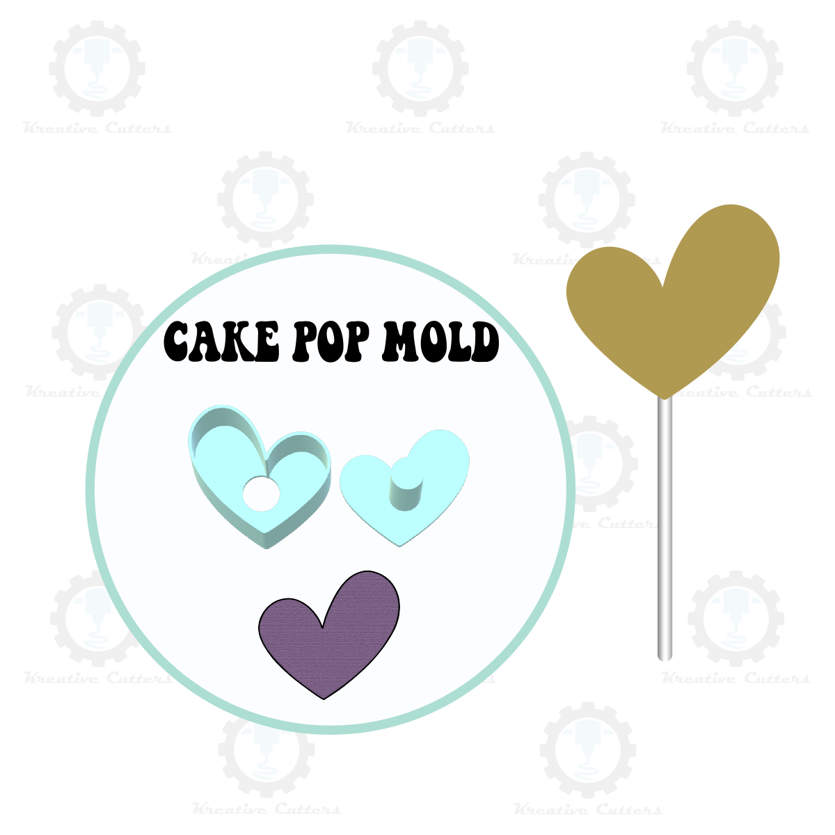 Valentines Wonky Heart Cake Pop Mold