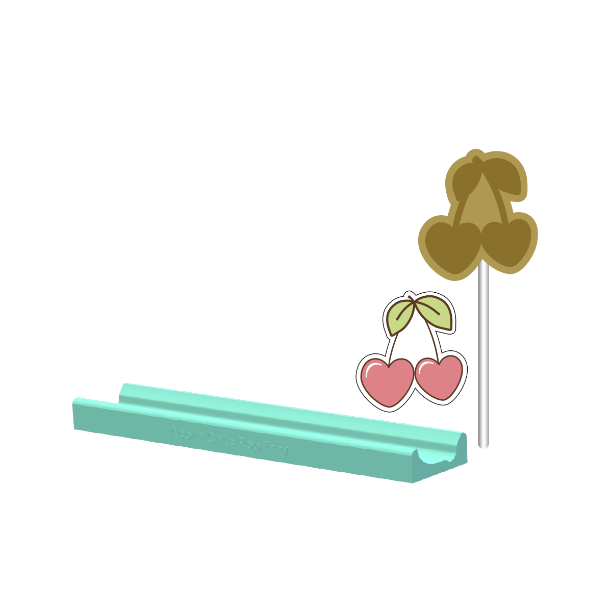 Valentines Cherries Cake Pop Mold | Deluxe Cutter, Popper, Fondant Cutter and Tray Option