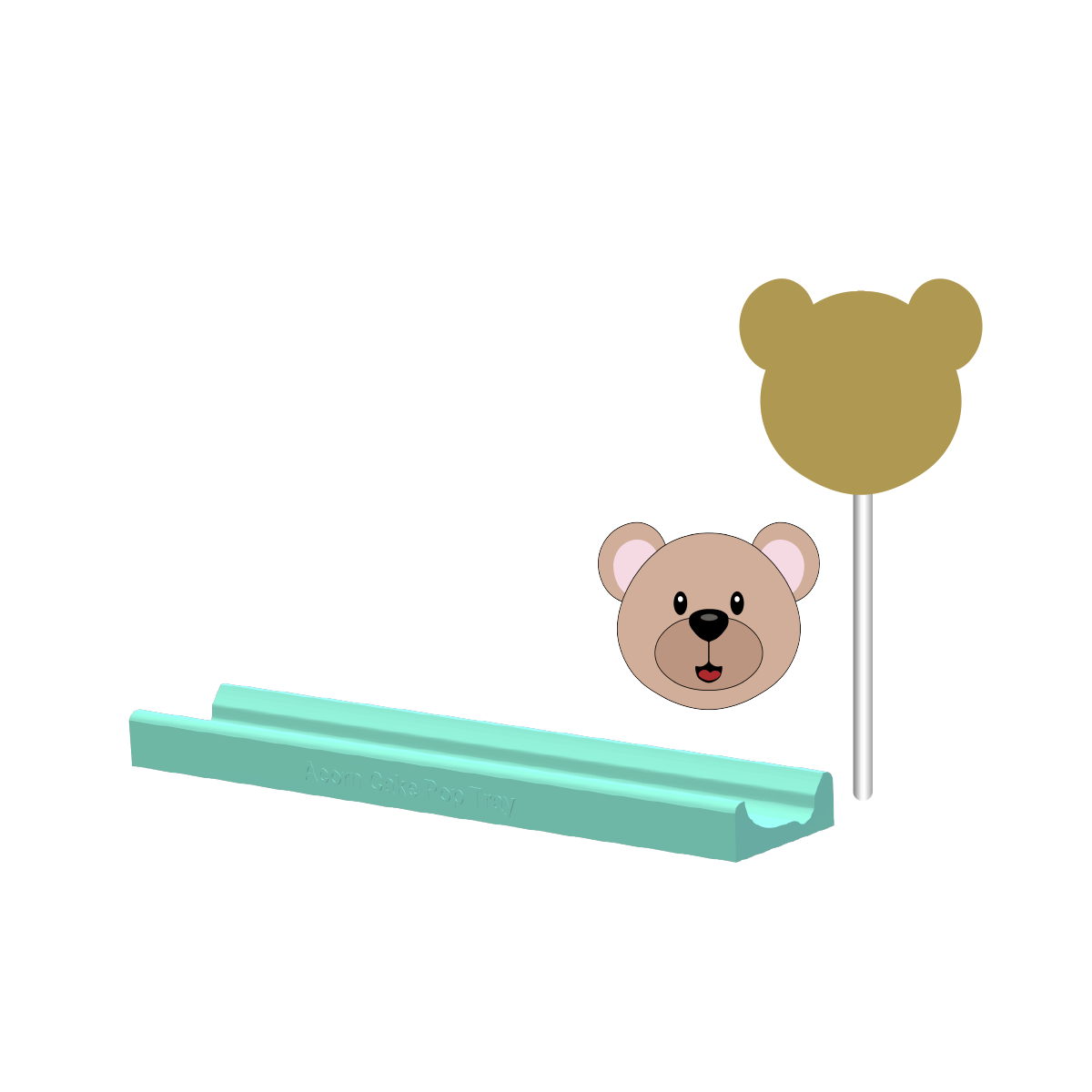 Teddy Bear Face Cake Pop Mold | Deluxe Cutter, Popper, and Tray Option