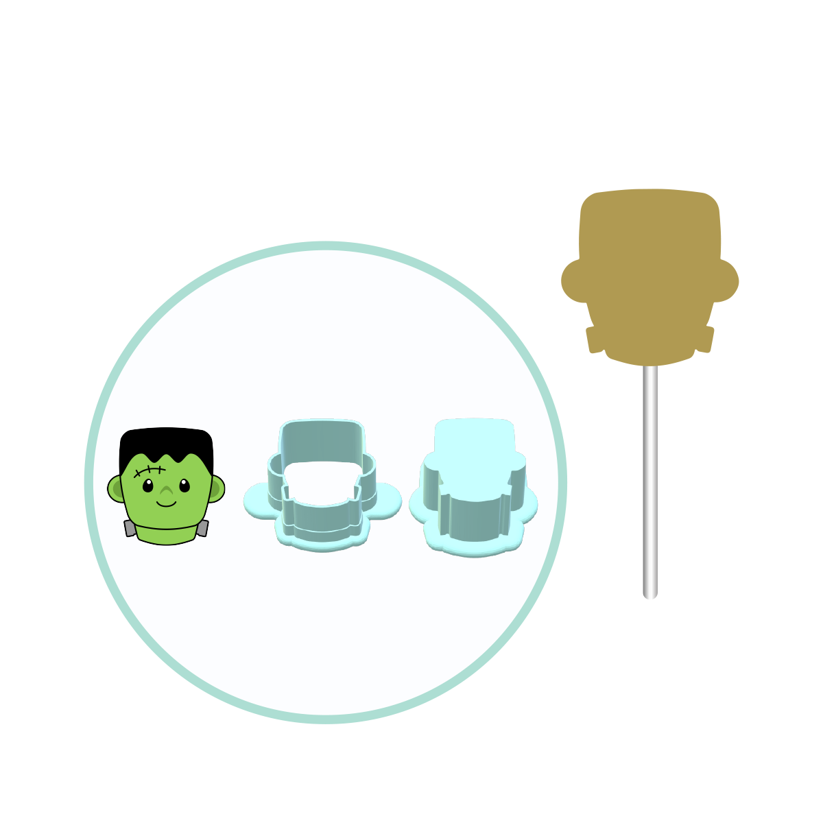 Frankenstein Cake Pop Mold | Deluxe Cutter, Popper, and Tray Option