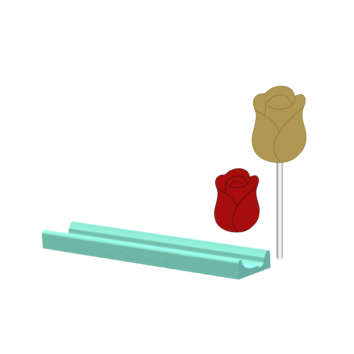Rose Bud Cake Pop Mold | Deluxe Cutter, Popper, and Tray Option