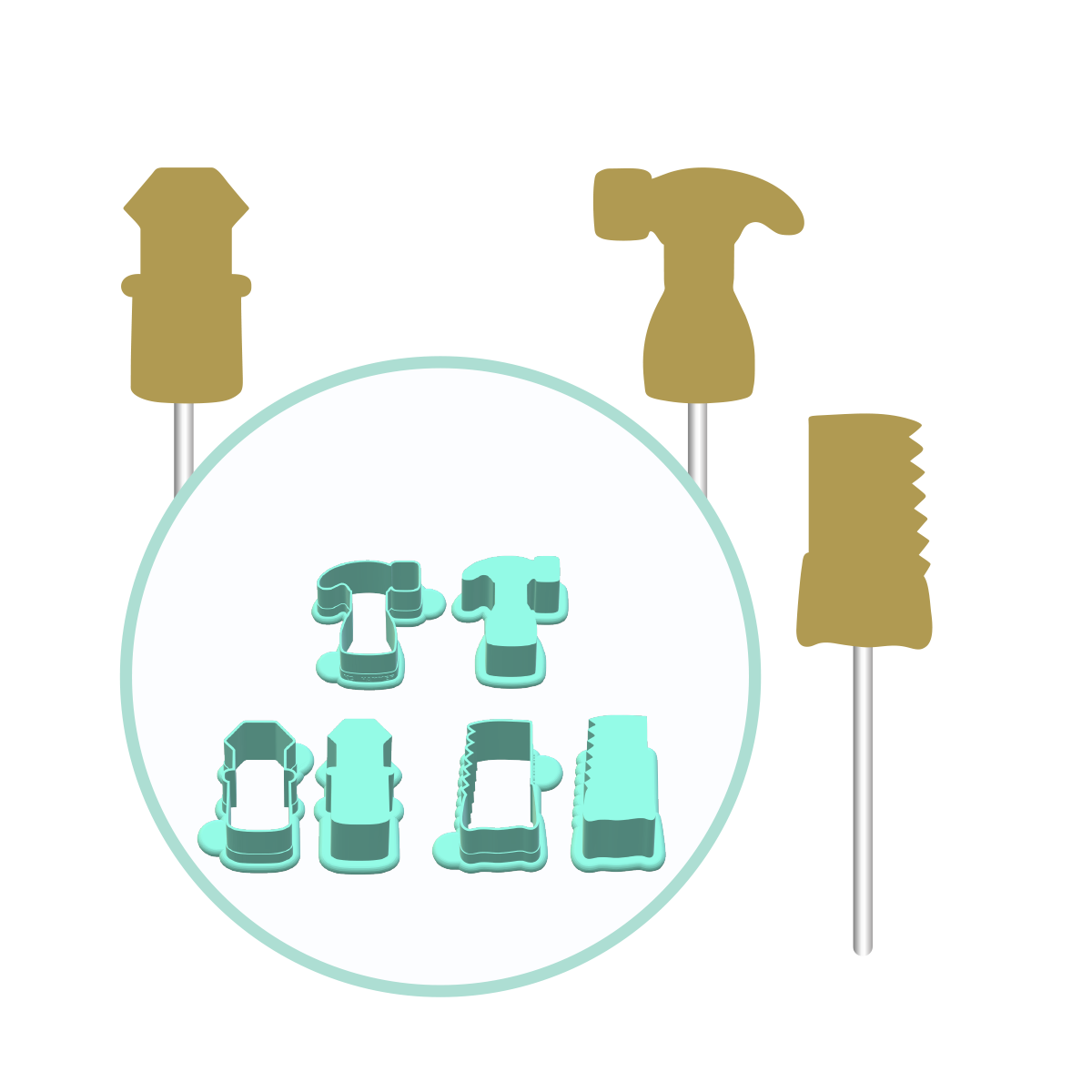 Dads Tools Cake Pop Molds | Hammer, Hacksaw, Screwdriver