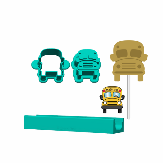 School Bus Cake Pop Mold |Deluxe Cutter, Popper, and Tray Option