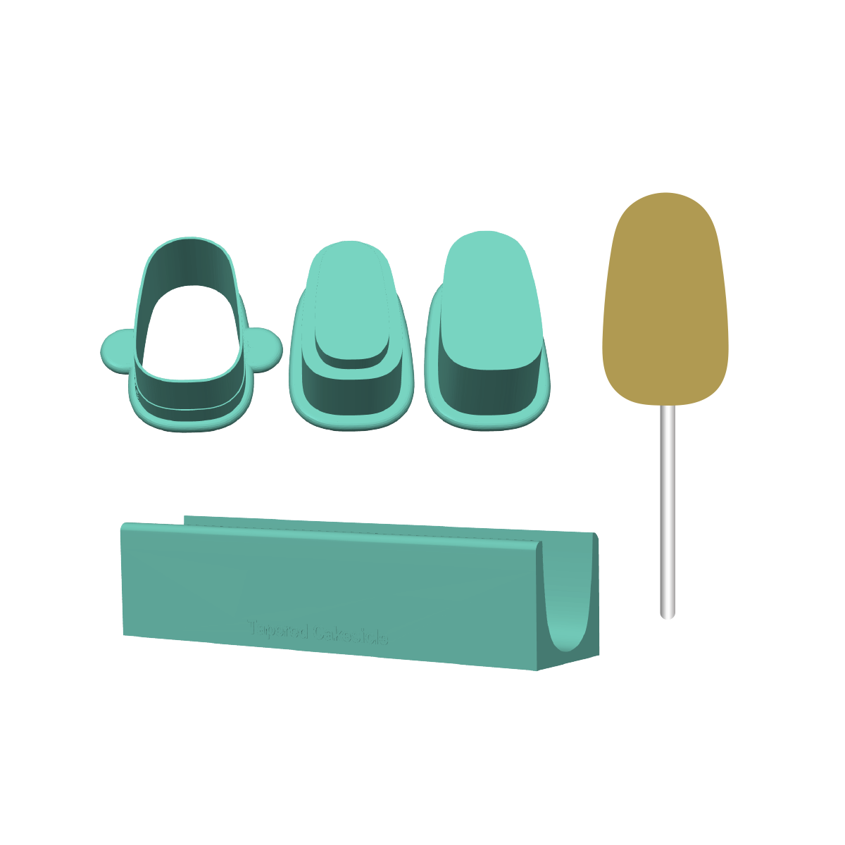 Tapered Stuffed Cakesicle Mold with Filling Embosser | Deluxe Cutter, Popper and Tray Options