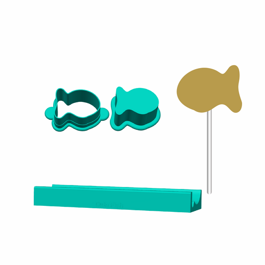 Snack Fish Cake Pop Mold |Deluxe Cutter, Popper, and Tray Option