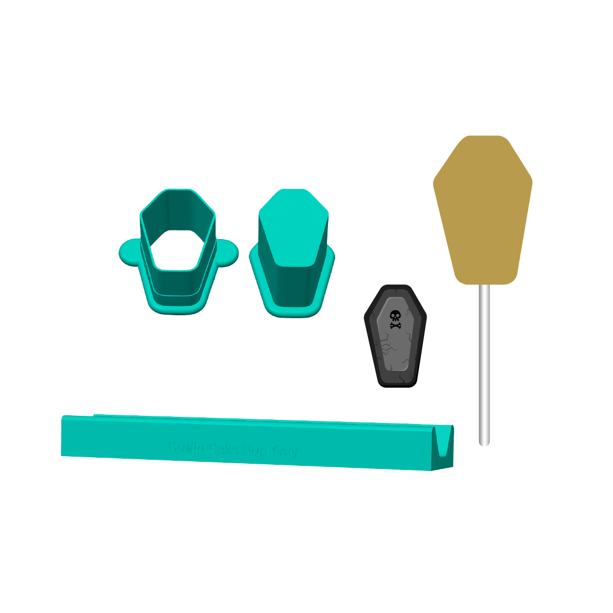 Coffin Cake Pop Mold | Deluxe Cutter, Popper, and Tray Option