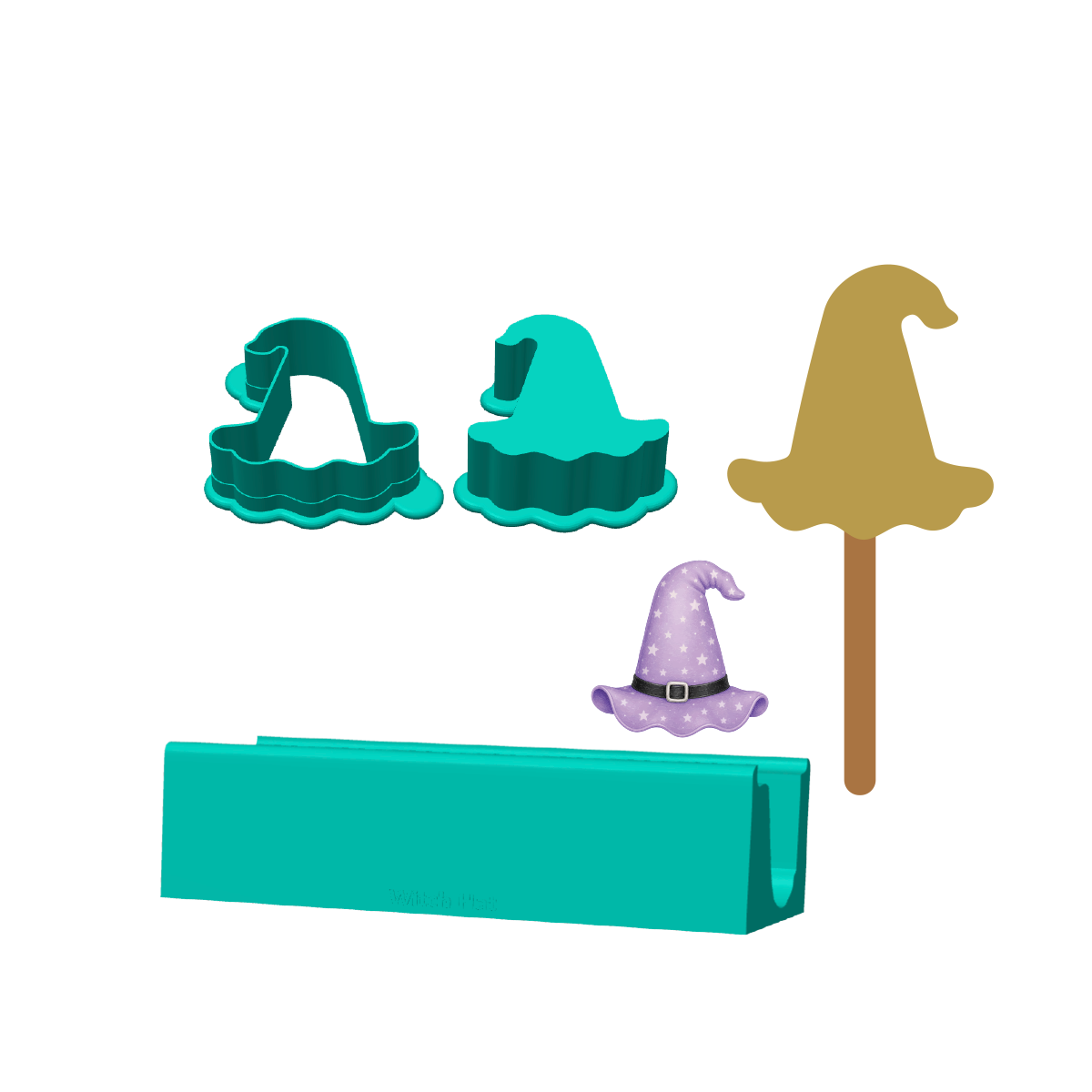 Witch Hat Cakesicle Mold | Deluxe Cutter, Popper and Tray Options