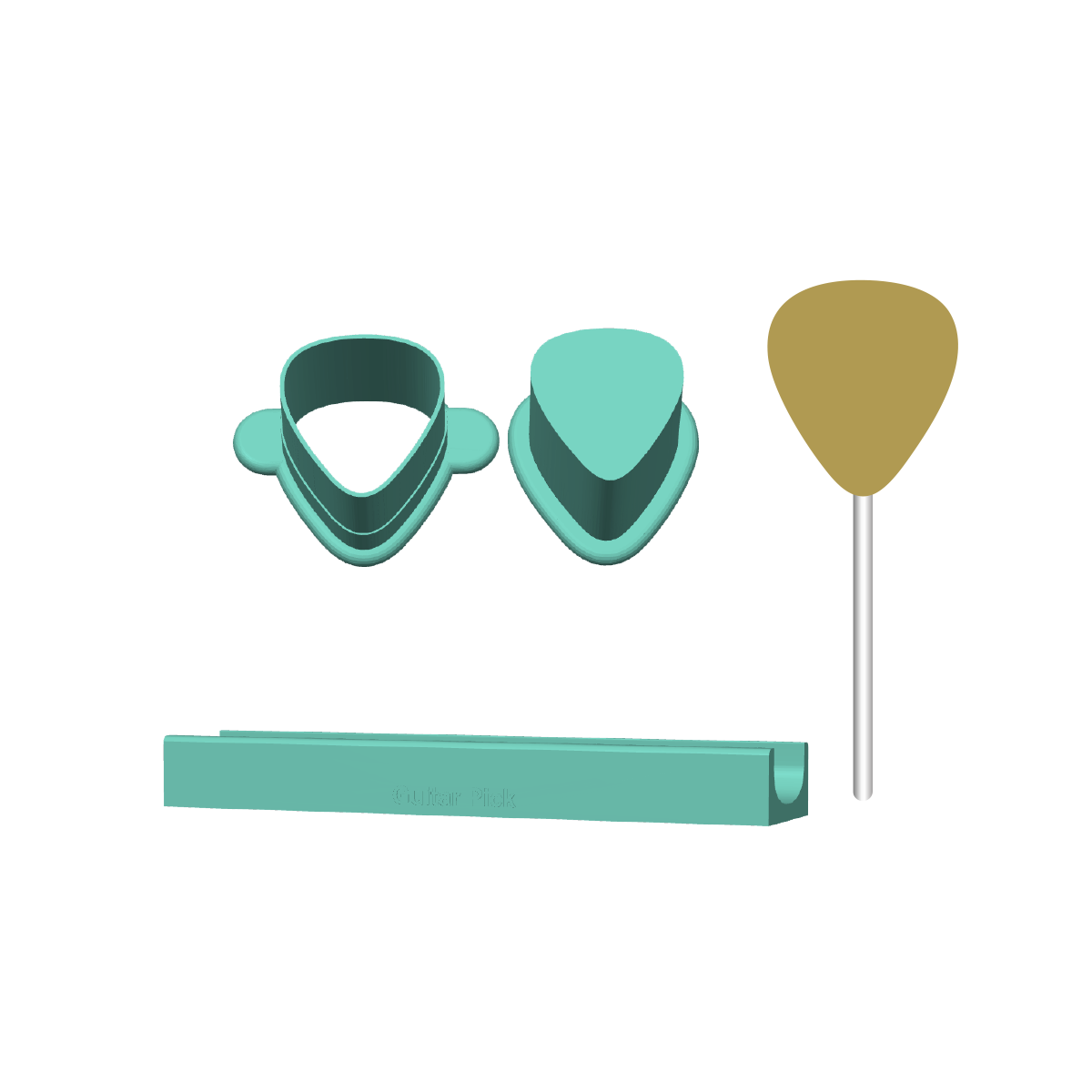 Guitar Pick Cake Pop Mold |Deluxe Cutter, Popper, and Tray Option