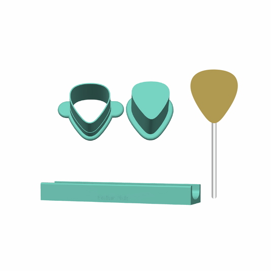 Guitar Pick Cake Pop Mold |Deluxe Cutter, Popper, and Tray Option