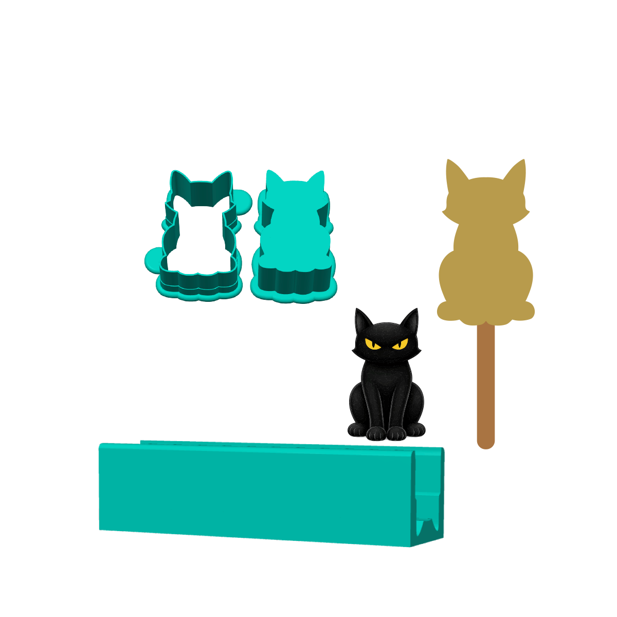 Cat Cakesicle Mold | Deluxe Cutter, Popper and Tray Options