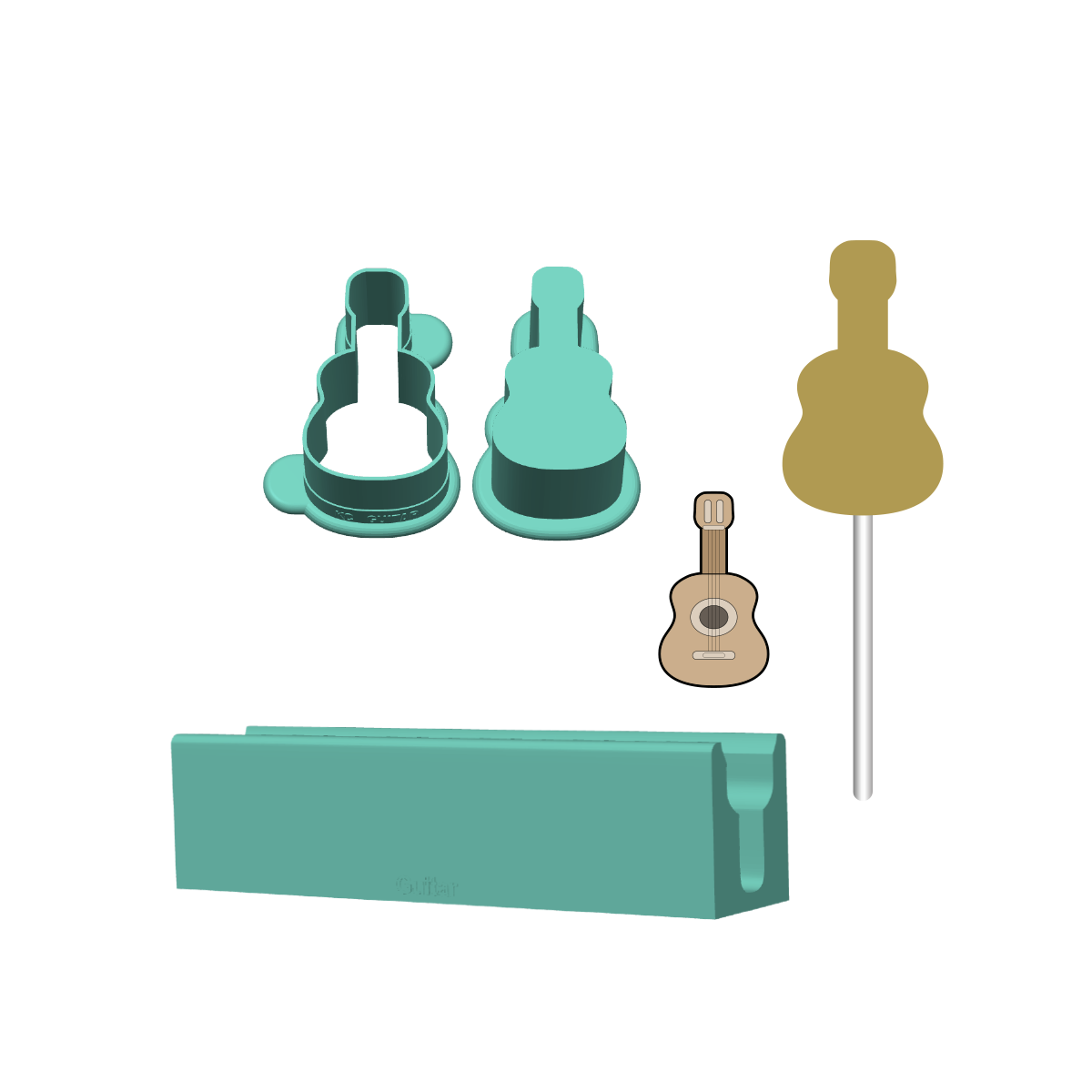 Guitar Cake Pop Mold |Deluxe Cutter, Popper, and Tray Option