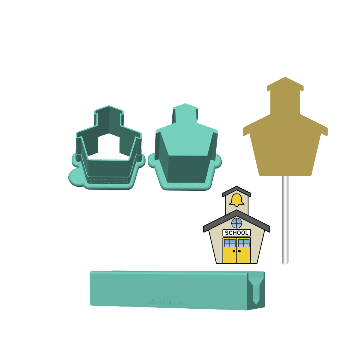 School House Cake Pop Mold |Deluxe Cutter, Popper, and Tray Option