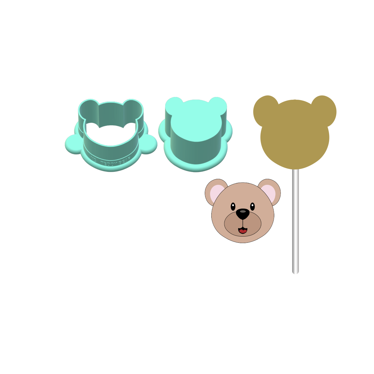 Teddy Bear Face Cake Pop Mold
