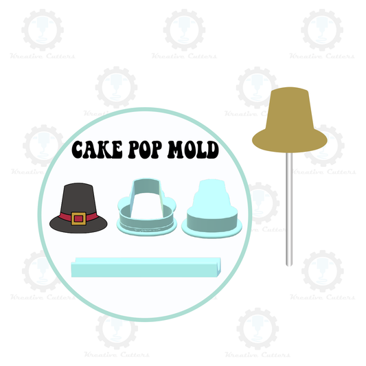 Pilgrim Hat Cake Pop Mold | Deluxe Cutter, Popper, and Tray Option