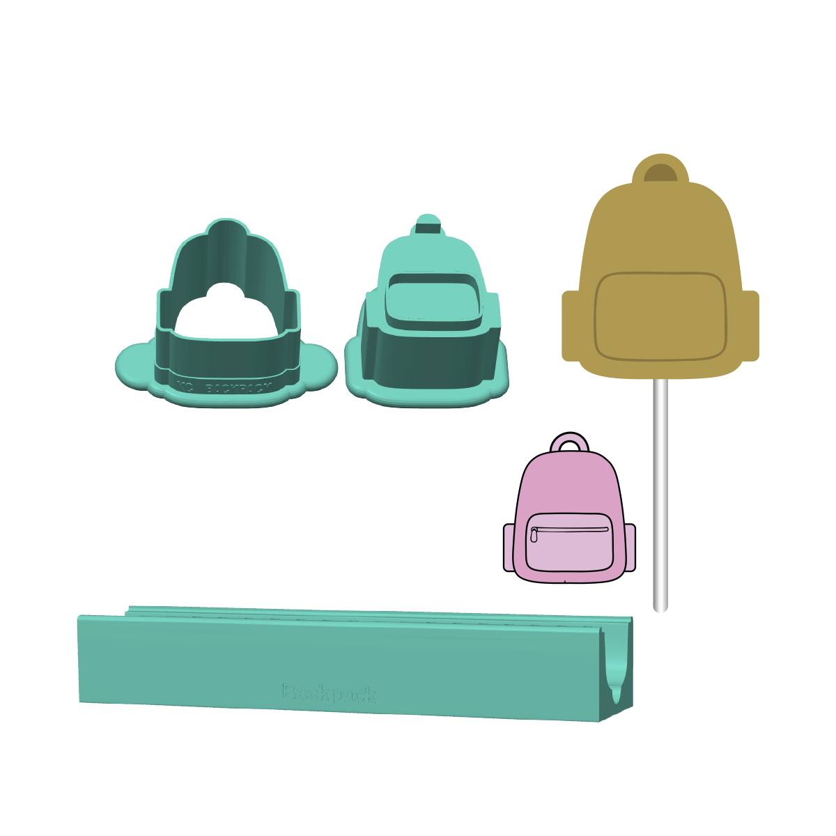 Backpack Cake Pop Mold |Deluxe Cutter, Popper, and Tray Option