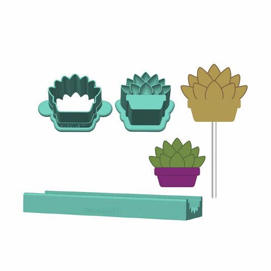 Succulent 1 Cake Pop Mold |Deluxe Cutter, Popper, and Tray Option