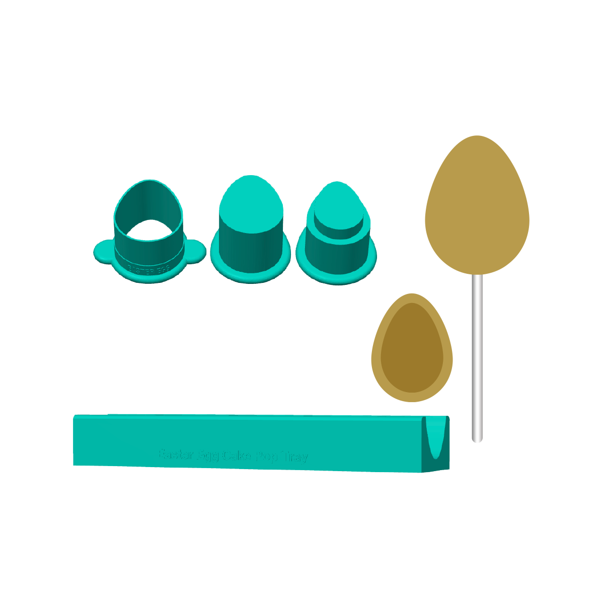 Stuffed Easter Egg Cake Pop Mold with Filling Embosser