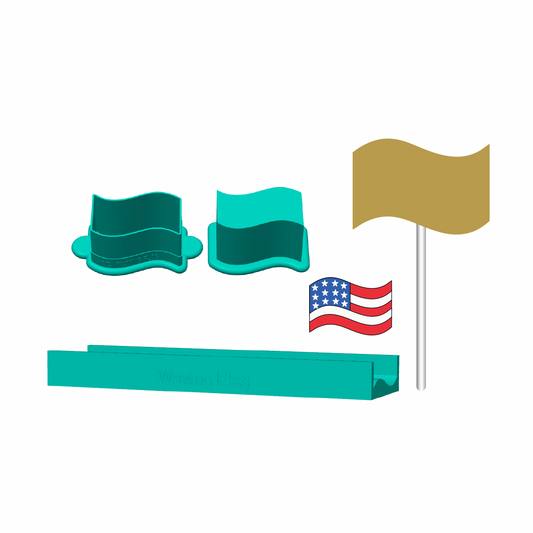 Waving Flag Cake Pop Mold |Deluxe Cutter, Popper, and Tray Option