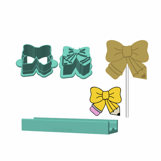 Pencil Bow Cake Pop Mold |Deluxe Cutter, Popper, and Tray Option
