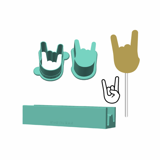 Rock On Hand Cake Pop Mold |Deluxe Cutter, Popper, and Tray Option