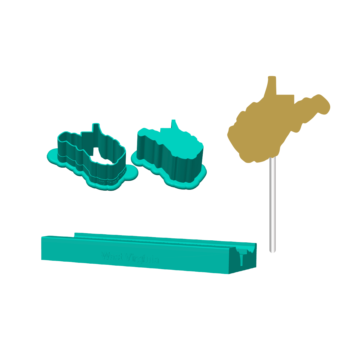 West Virginia Cake Pop Mold |Deluxe Cutter, Popper, and Tray Option