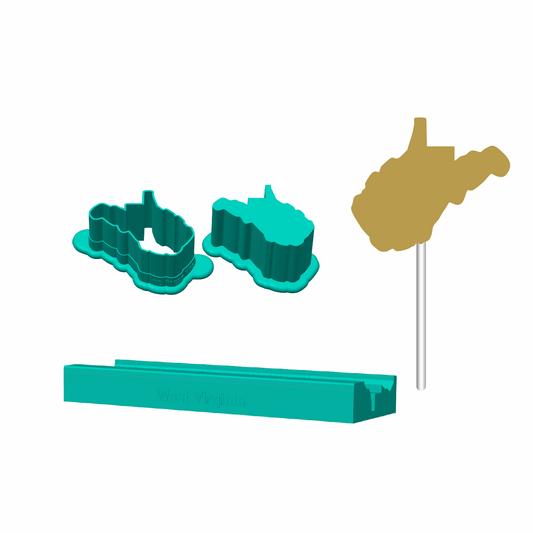 West Virginia Cake Pop Mold |Deluxe Cutter, Popper, and Tray Option