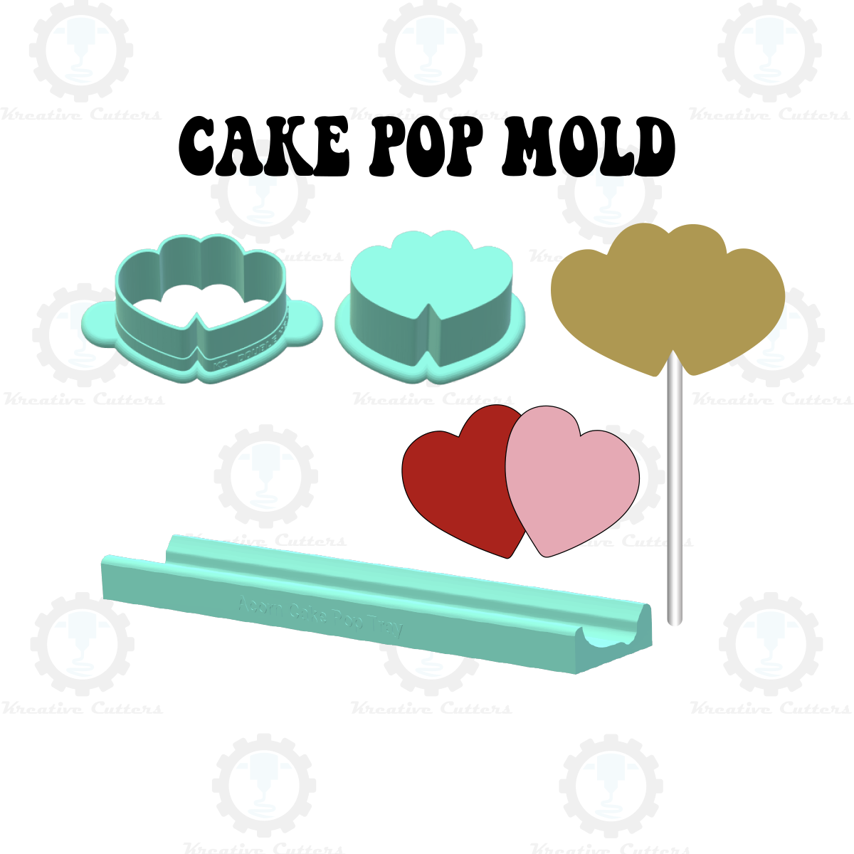 Double Hearts Cake Pop Mold