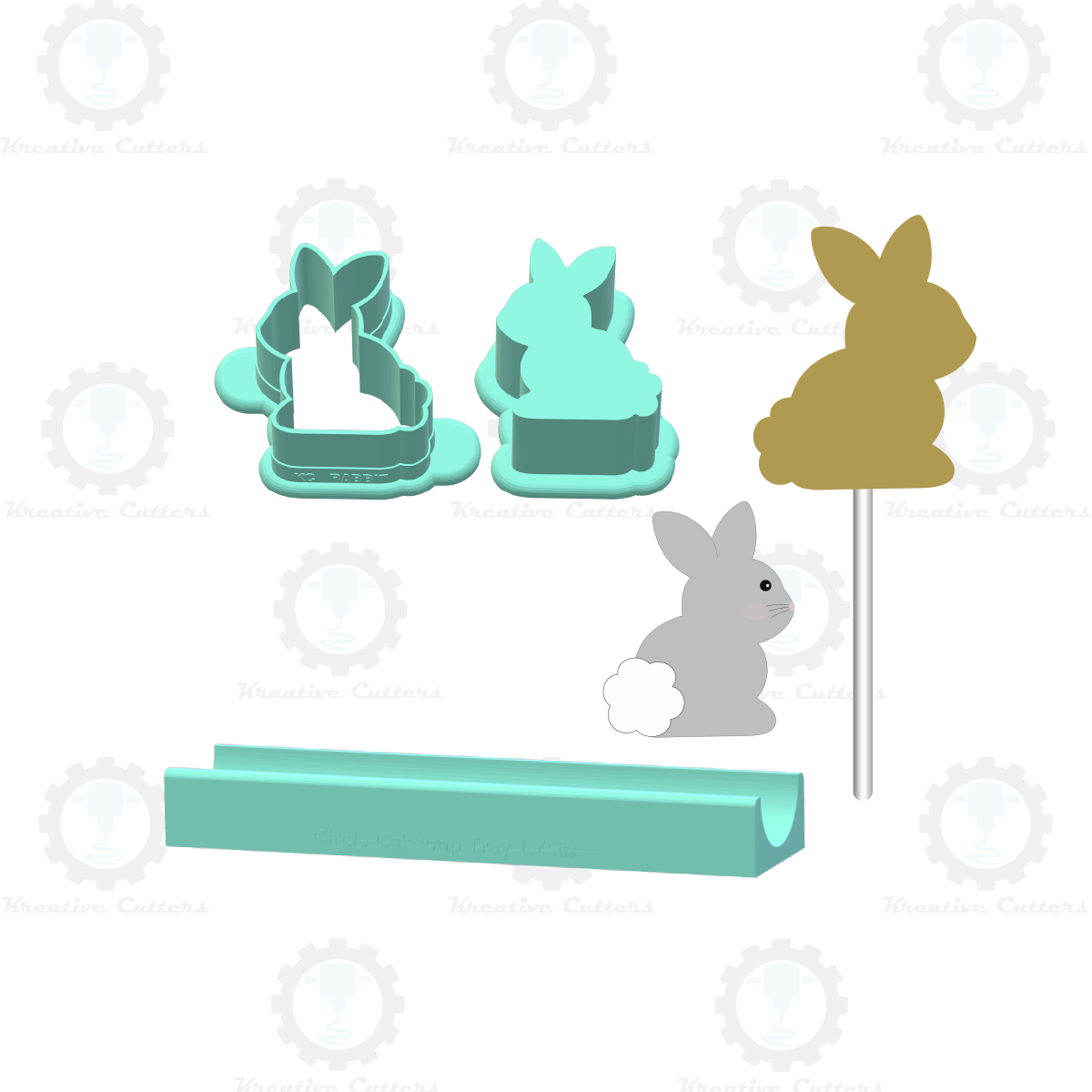 Rabbit Cake Pop Mold |Deluxe Cutter, Popper, and Tray Option