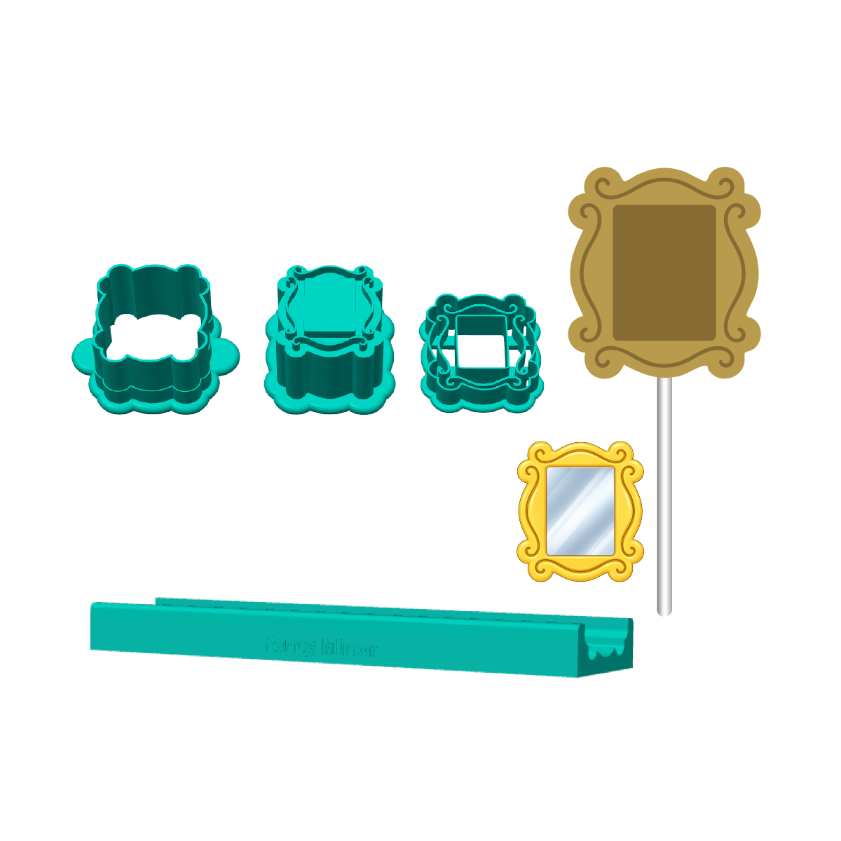 Fancy Mirror Cake Pop Mold | Deluxe Cutter, Popper, and Tray Options