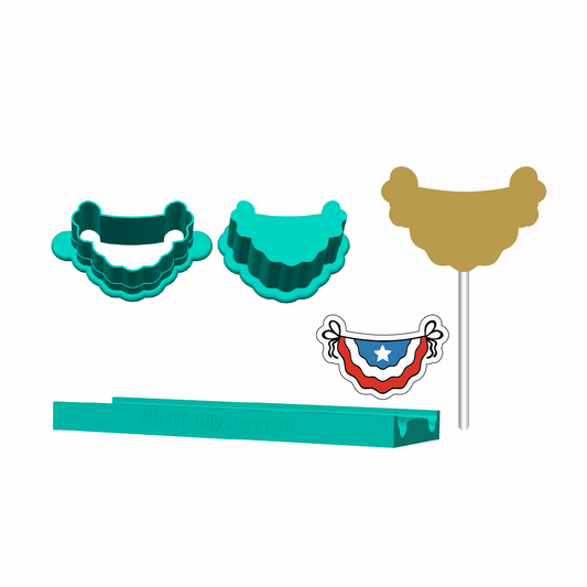 4th Of July Pennant Cake Pop Mold |Deluxe Cutter, Popper, and Tray Option