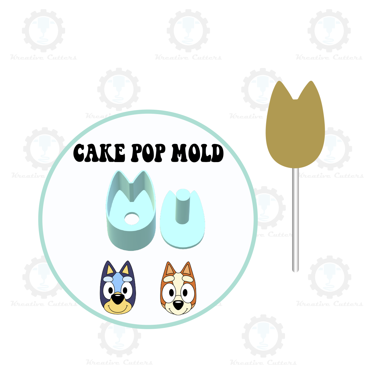 Blue Dog Cake Pop Mold | Single or Multi-popper