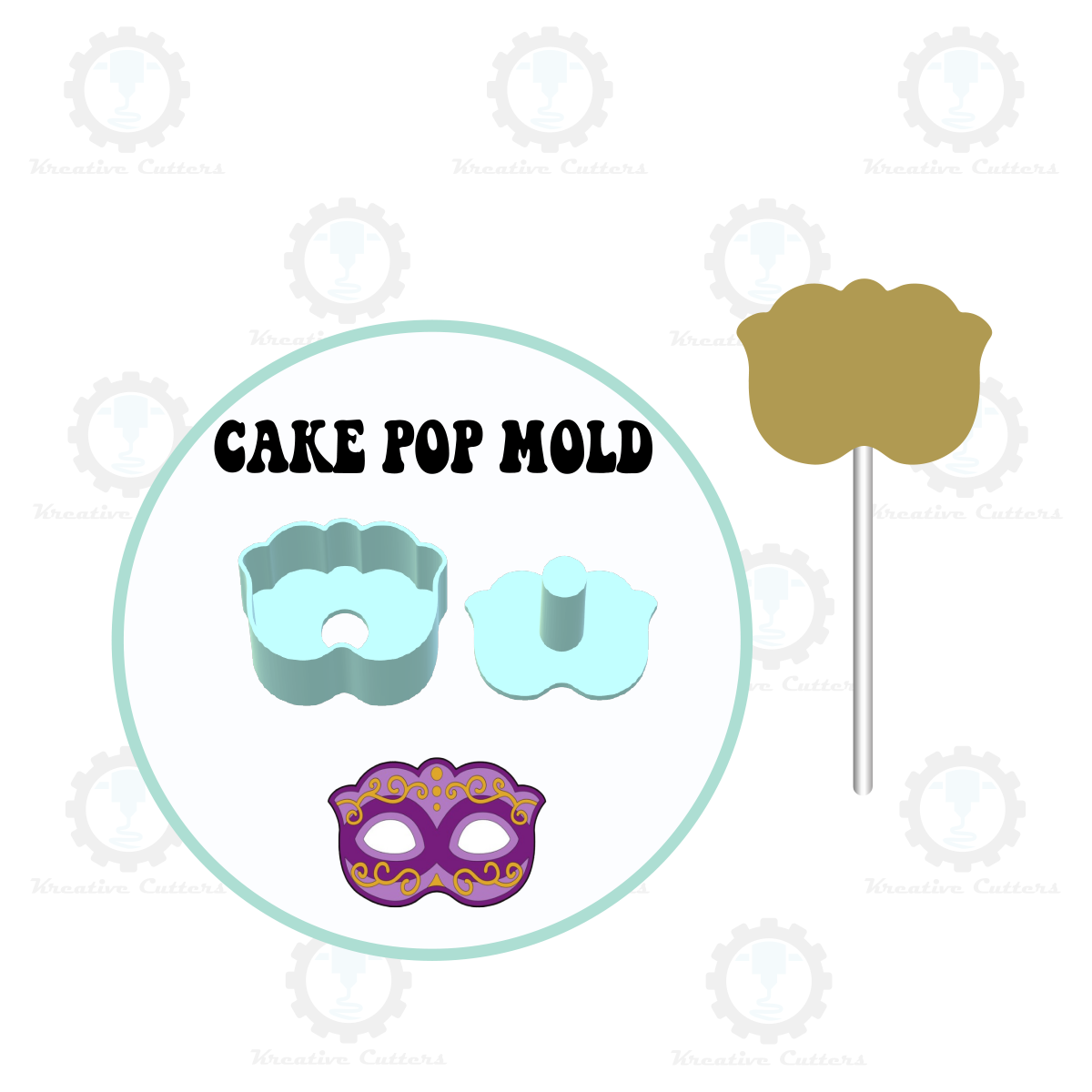 Masquerade Mask Cake Pop Mold | Single or Multi-popper