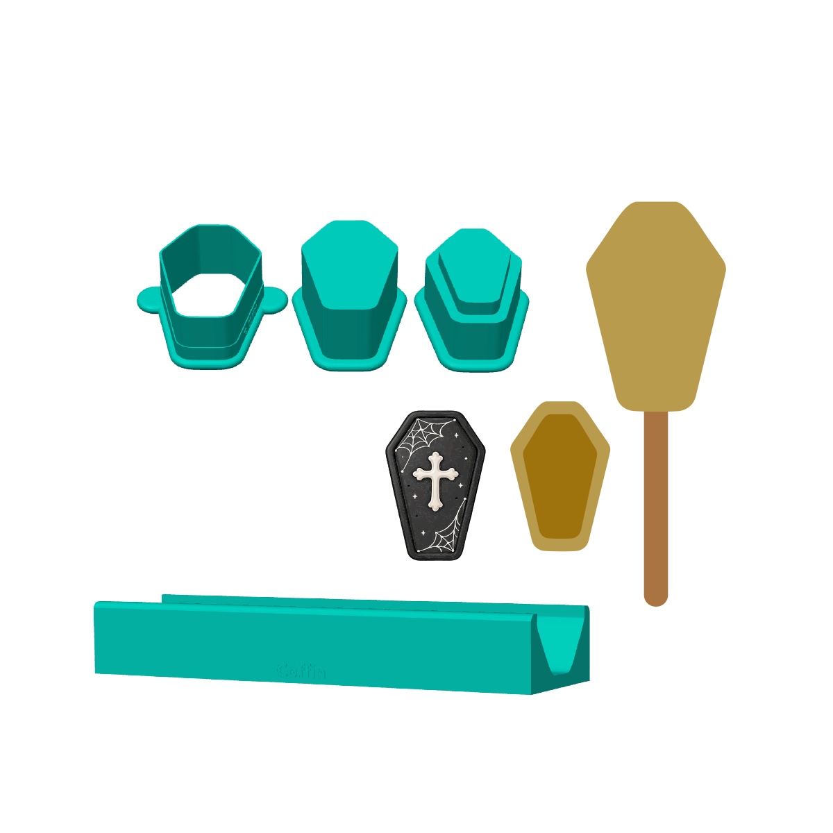 Stuffed Coffin Cakesicle Mold | Deluxe Cutter, Popper and Tray Options