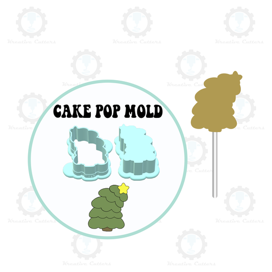 Leaning Christmas Tree Cake Pop Mold | Deluxe Cutter, Popper