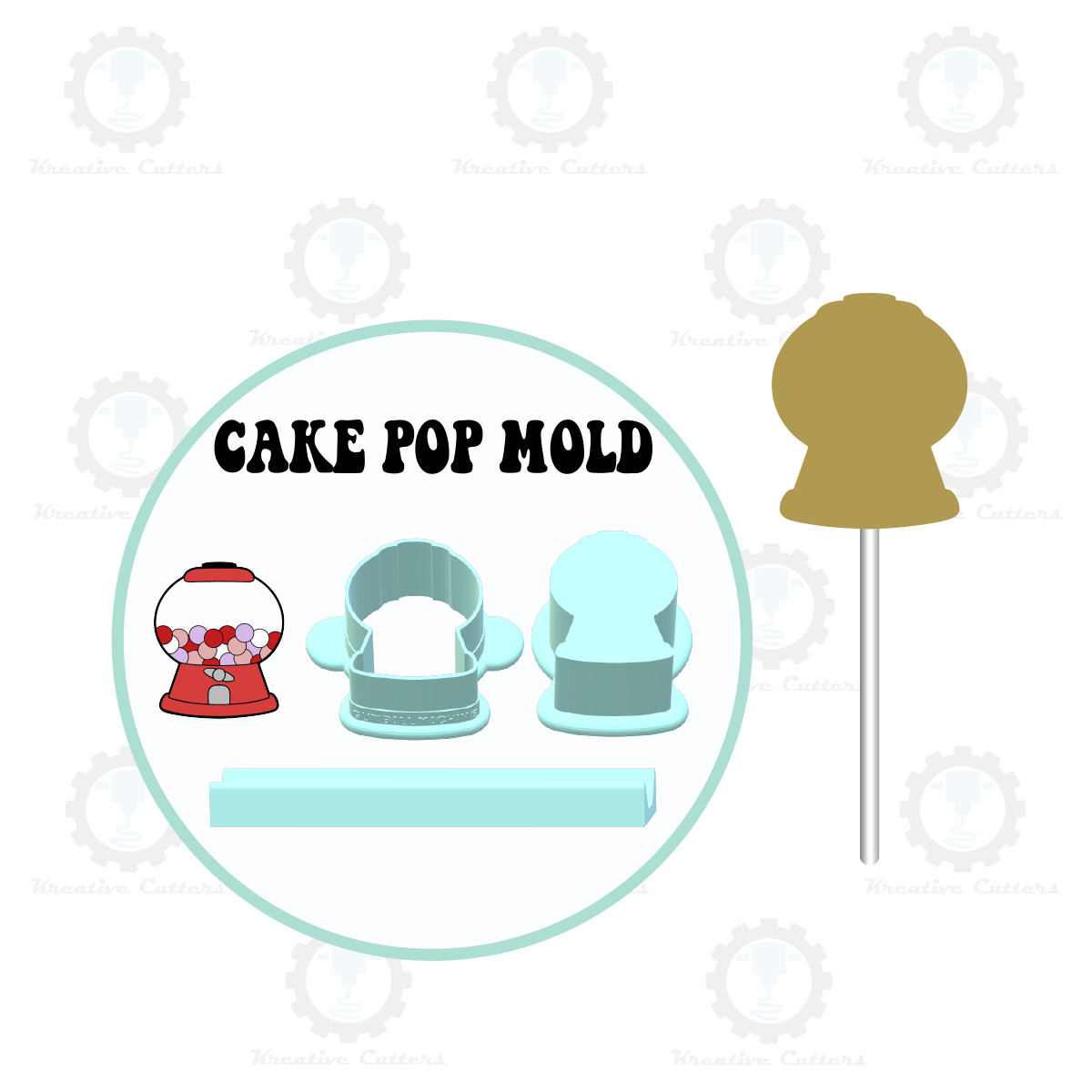 Valentines Gumball Machine Cake Pop Mold | Deluxe Cutter, Popper, and Tray Option