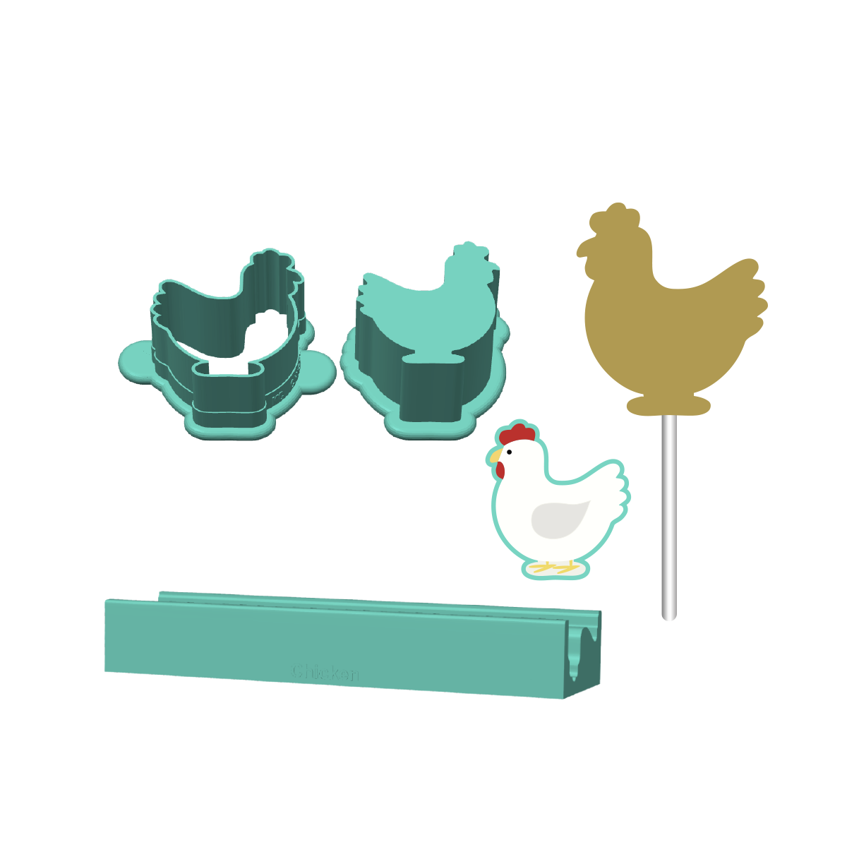 Chicken Cake Pop Mold |Deluxe Cutter, Popper, and Tray Option